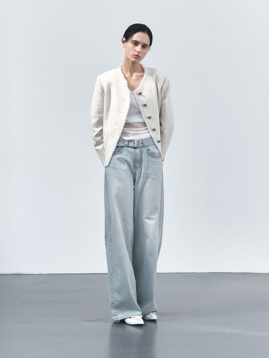 TVS BELTED LOOSE FIT DENIM_LIGHT-BLUE — vue 2