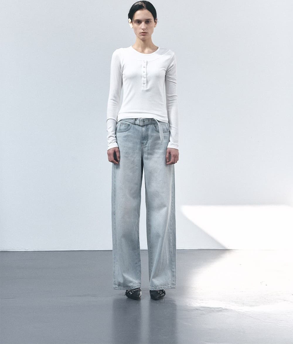 TVS BELTED LOOSE FIT DENIM_LIGHT-BLUE — vue 5