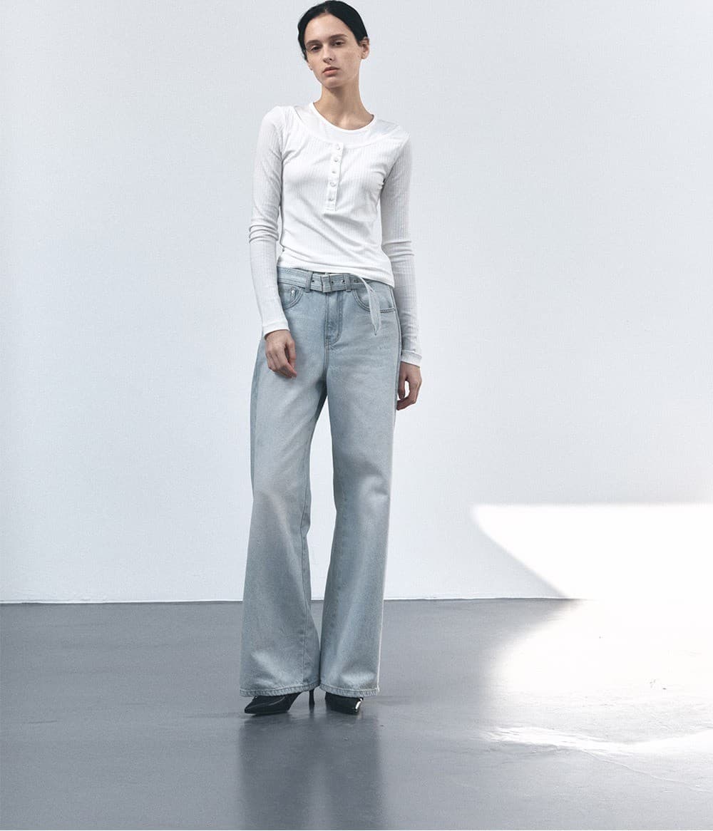 TVS BELTED LOOSE FIT DENIM_LIGHT-BLUE — vue 6