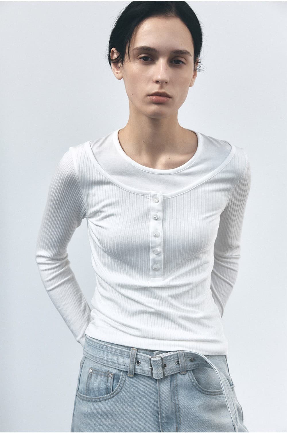 TVS BELTED LOOSE FIT DENIM_LIGHT-BLUE — vue 7