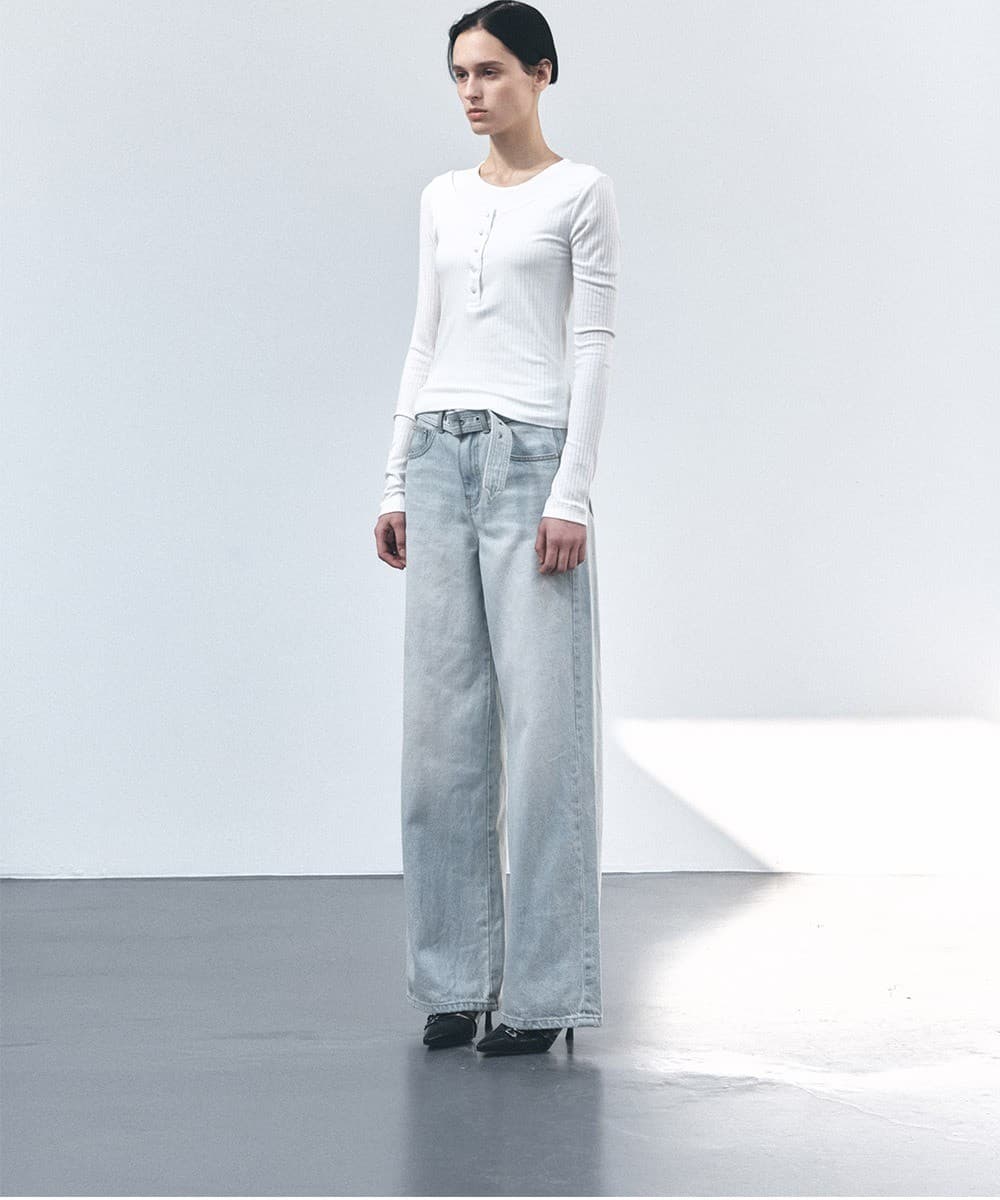 TVS BELTED LOOSE FIT DENIM_LIGHT-BLUE — vue 8