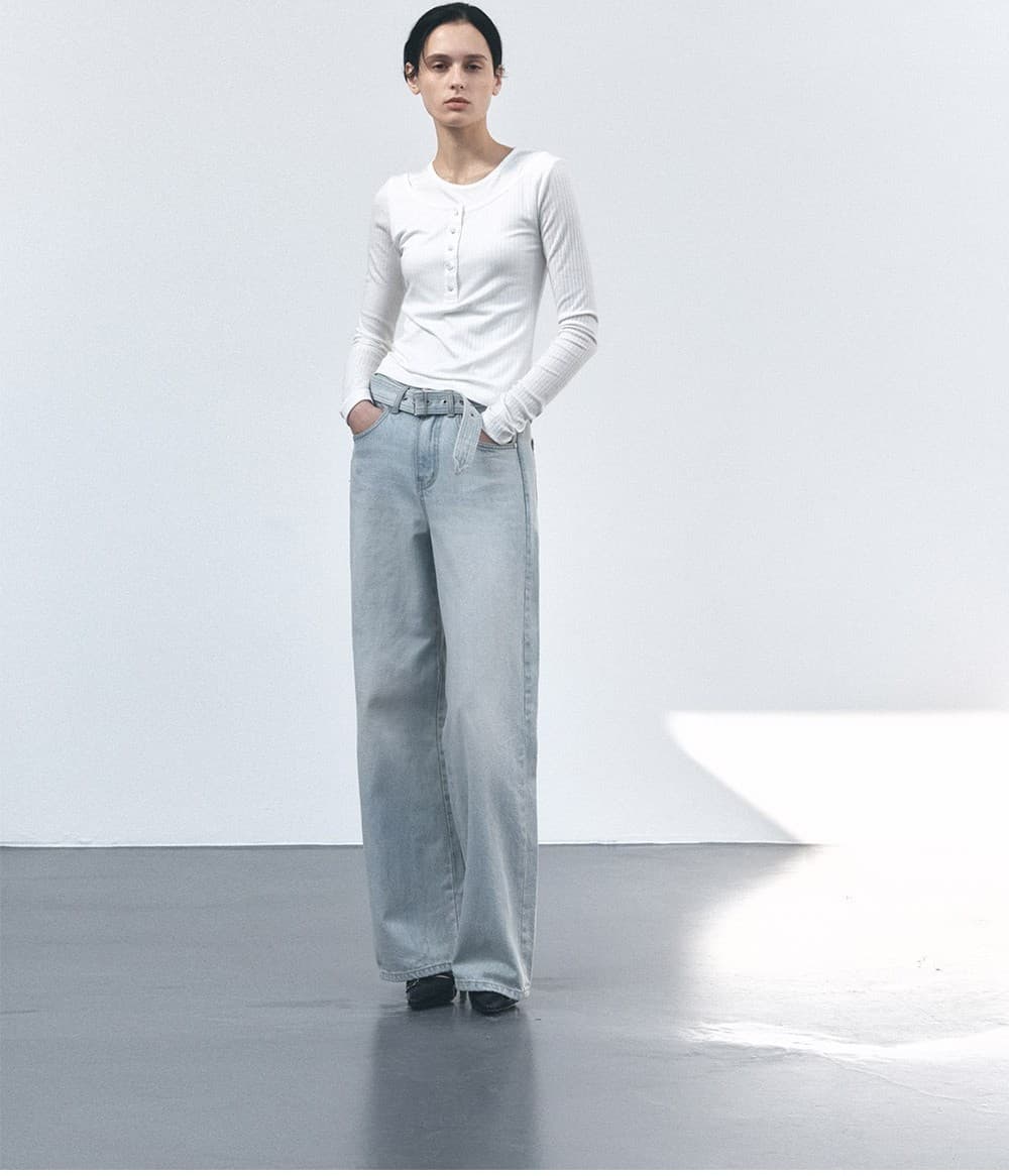 TVS BELTED LOOSE FIT DENIM_LIGHT-BLUE — vue 9