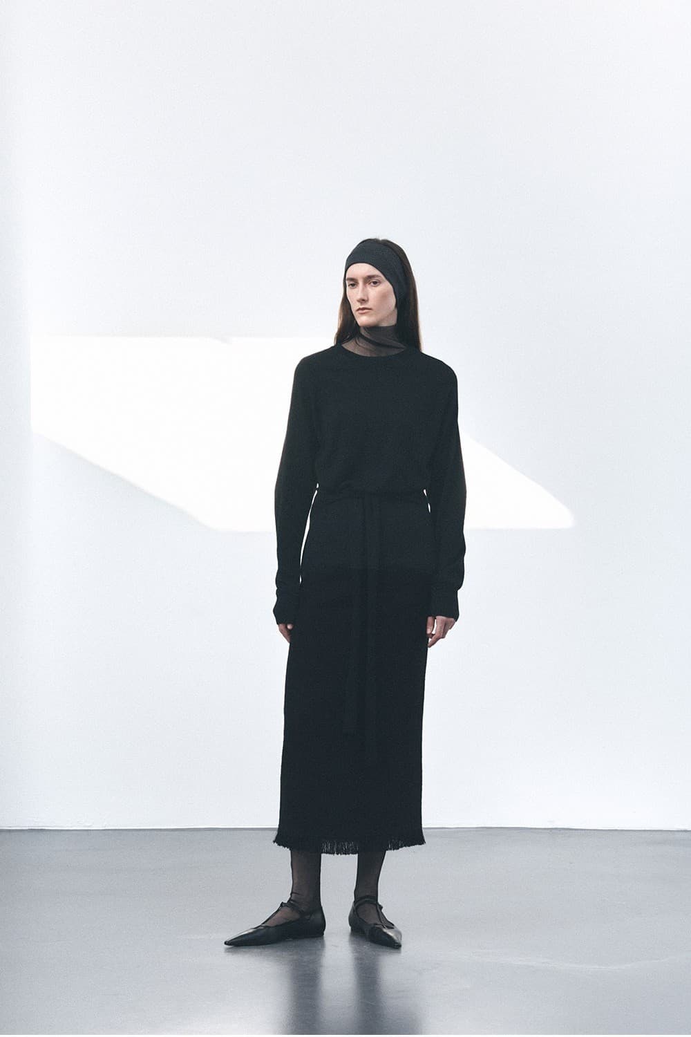 TVS H-LINE FRINGE MAXI SKIRT_BLACK — vue 6
