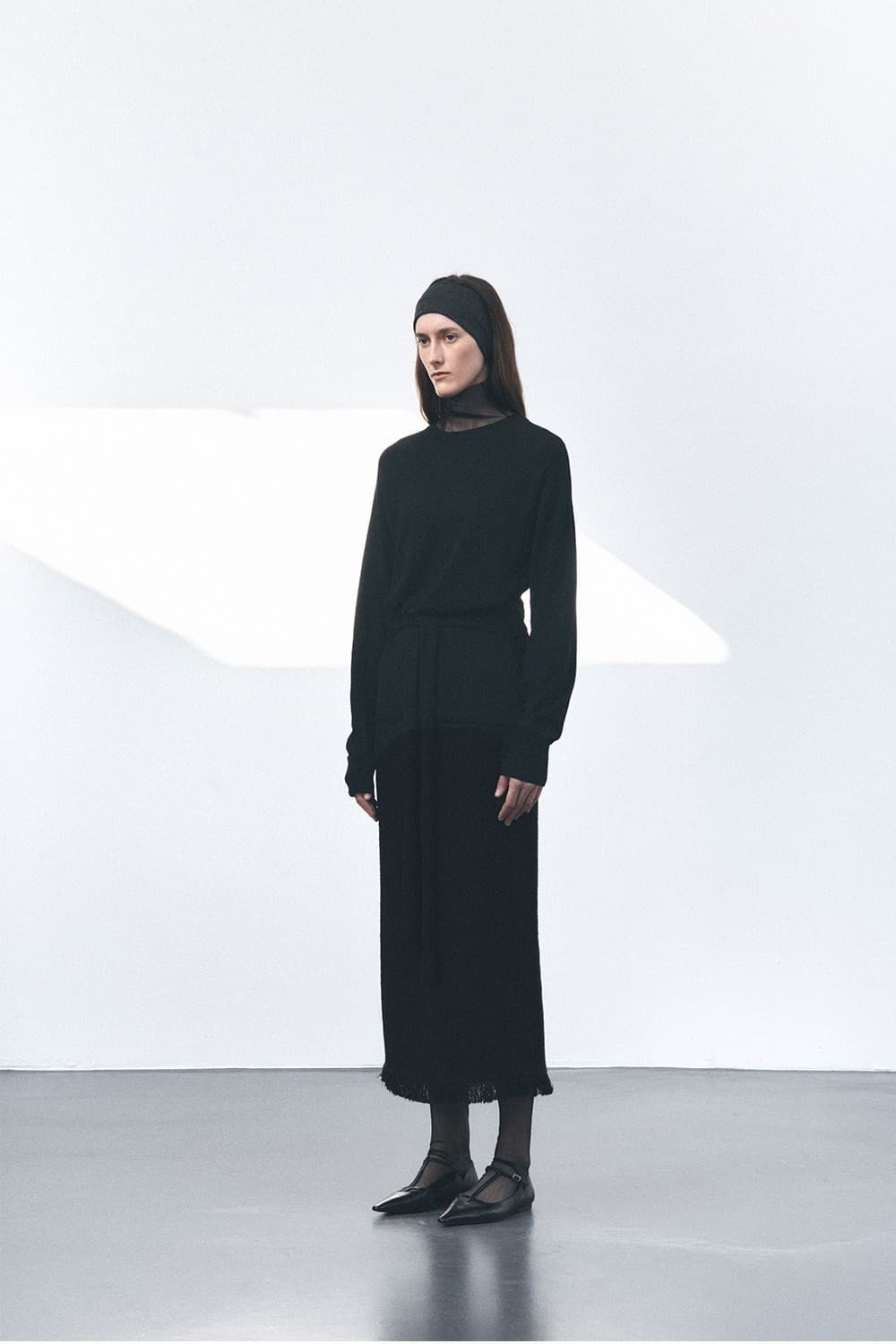 TVS H-LINE FRINGE MAXI SKIRT_BLACK — vue 11