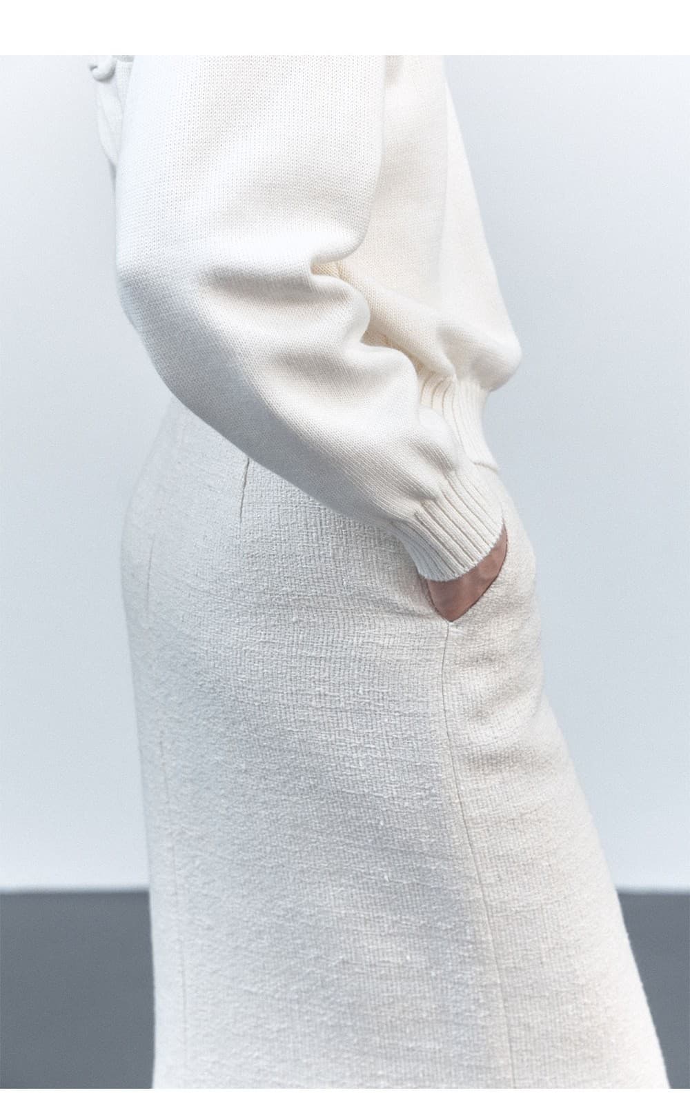 TVS H-LINE FRINGE MAXI SKIRT_IVORY — vue 10