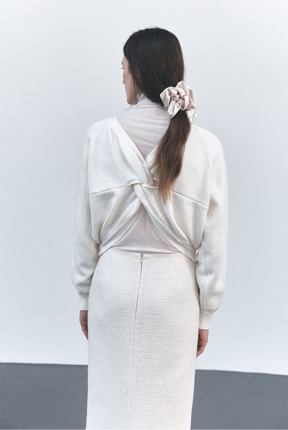 TVS H-LINE FRINGE MAXI SKIRT_IVORY — vue 11