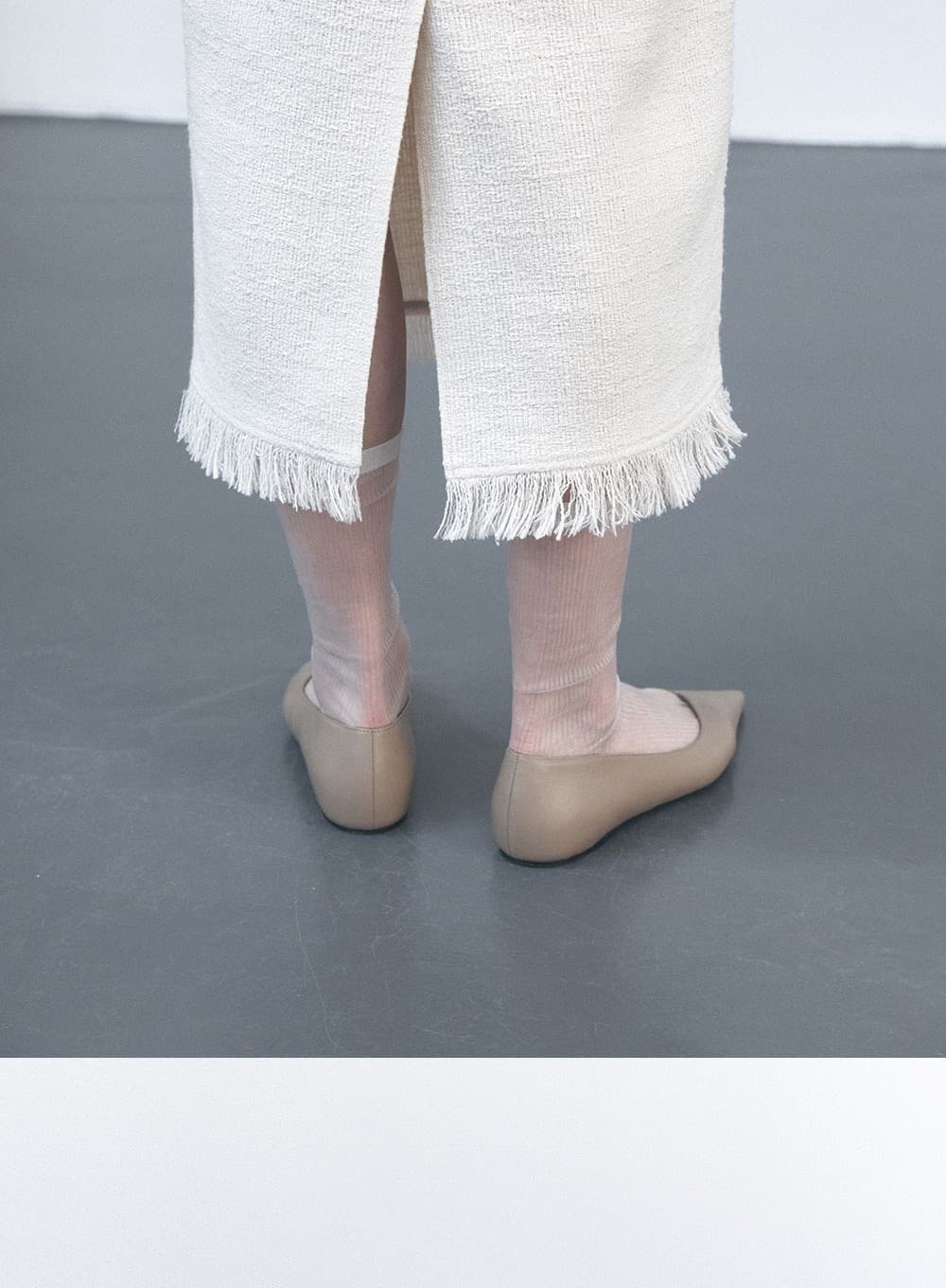 TVS H-LINE FRINGE MAXI SKIRT_IVORY — vue 13