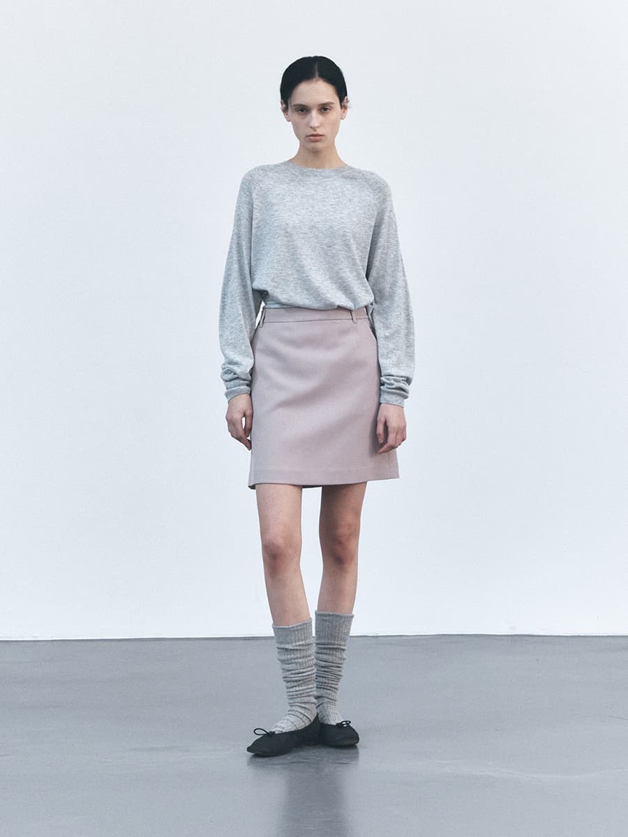 TVS SEMI A-LINE MIDI SKIRT_OLD PINK — vue 3