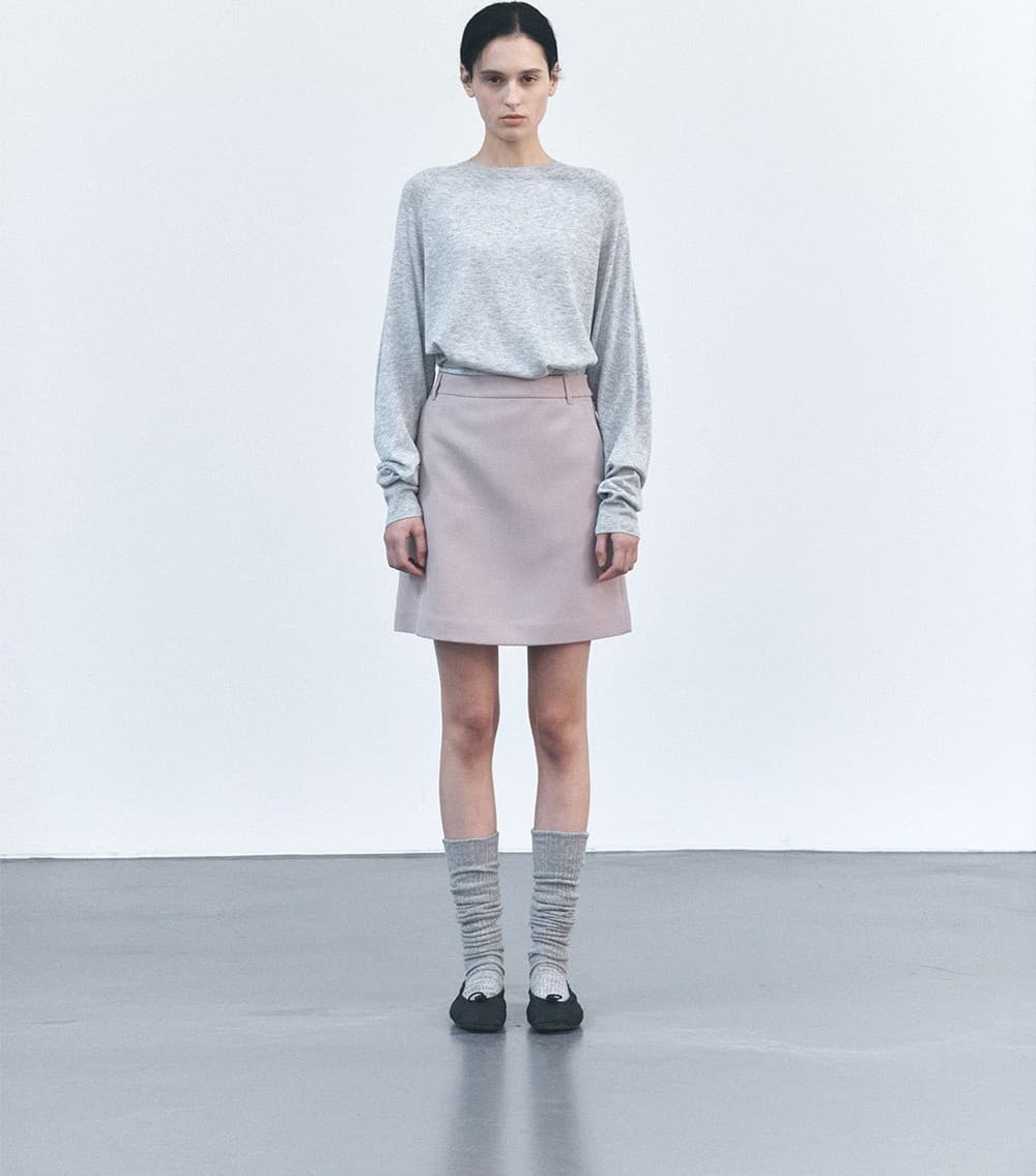 TVS SEMI A-LINE MIDI SKIRT_OLD PINK — vue 4