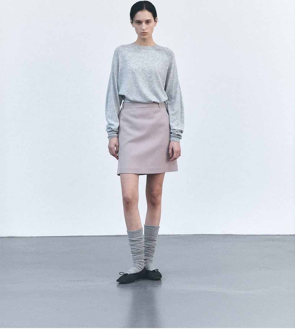 TVS SEMI A-LINE MIDI SKIRT_OLD PINK — vue 7
