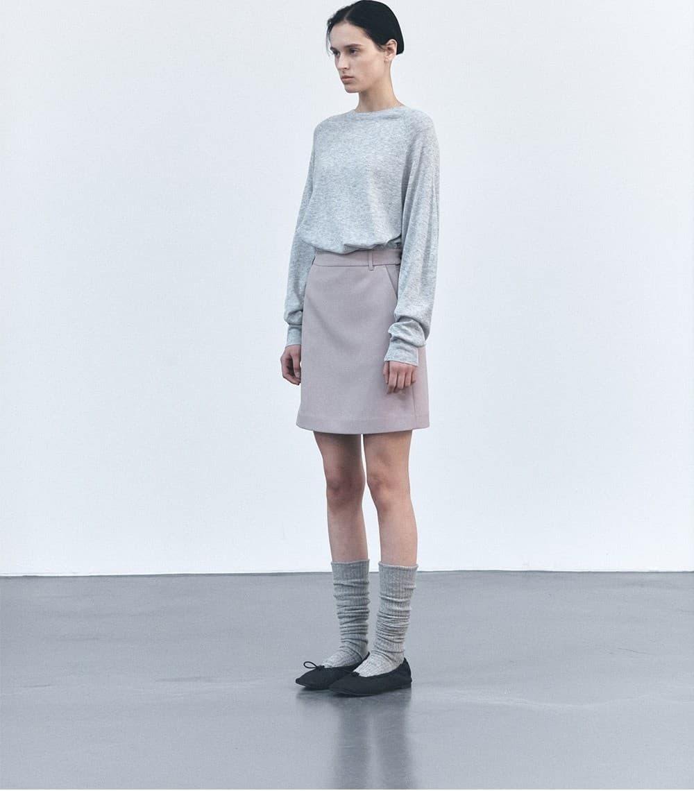 TVS SEMI A-LINE MIDI SKIRT_OLD PINK — vue 9
