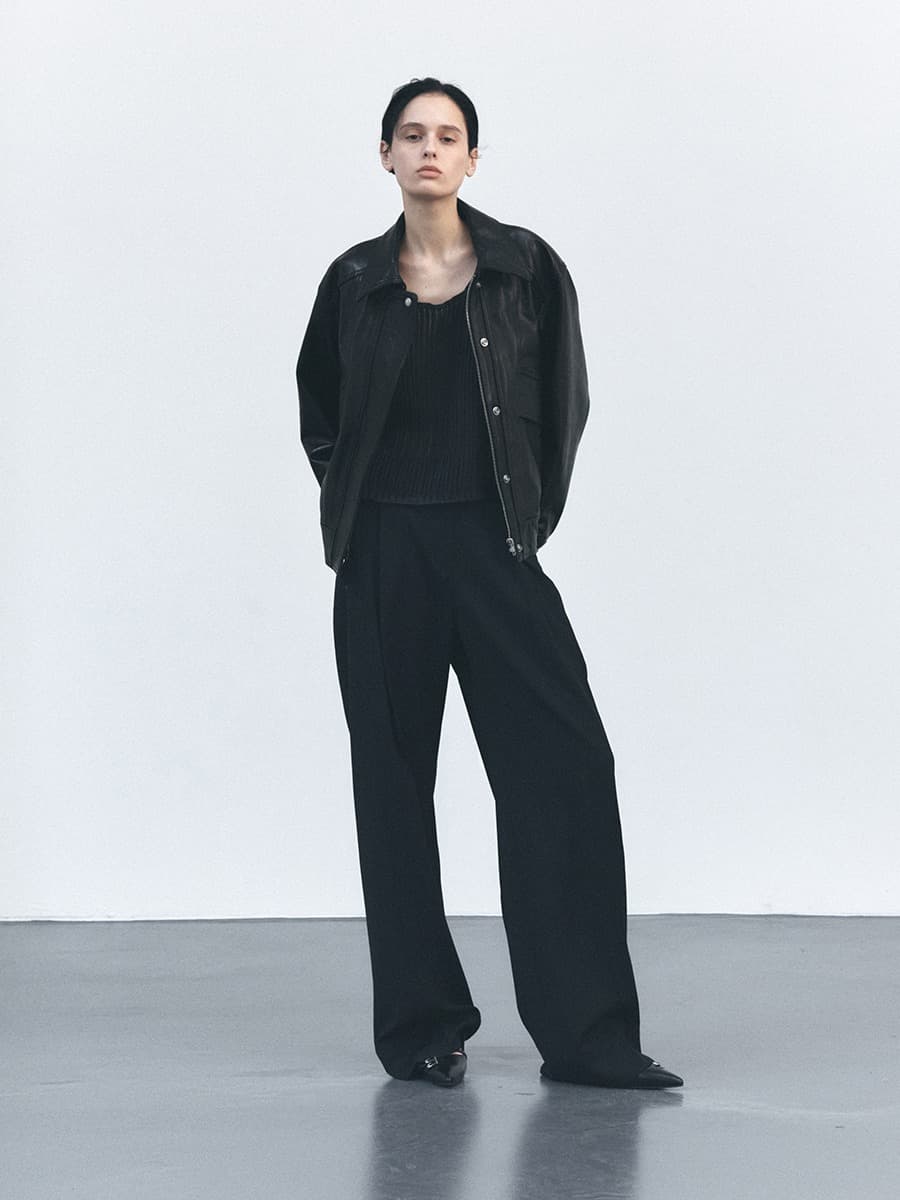 TVS WOOL DIVIDED WIDE PANTS_BLACK — vue 4