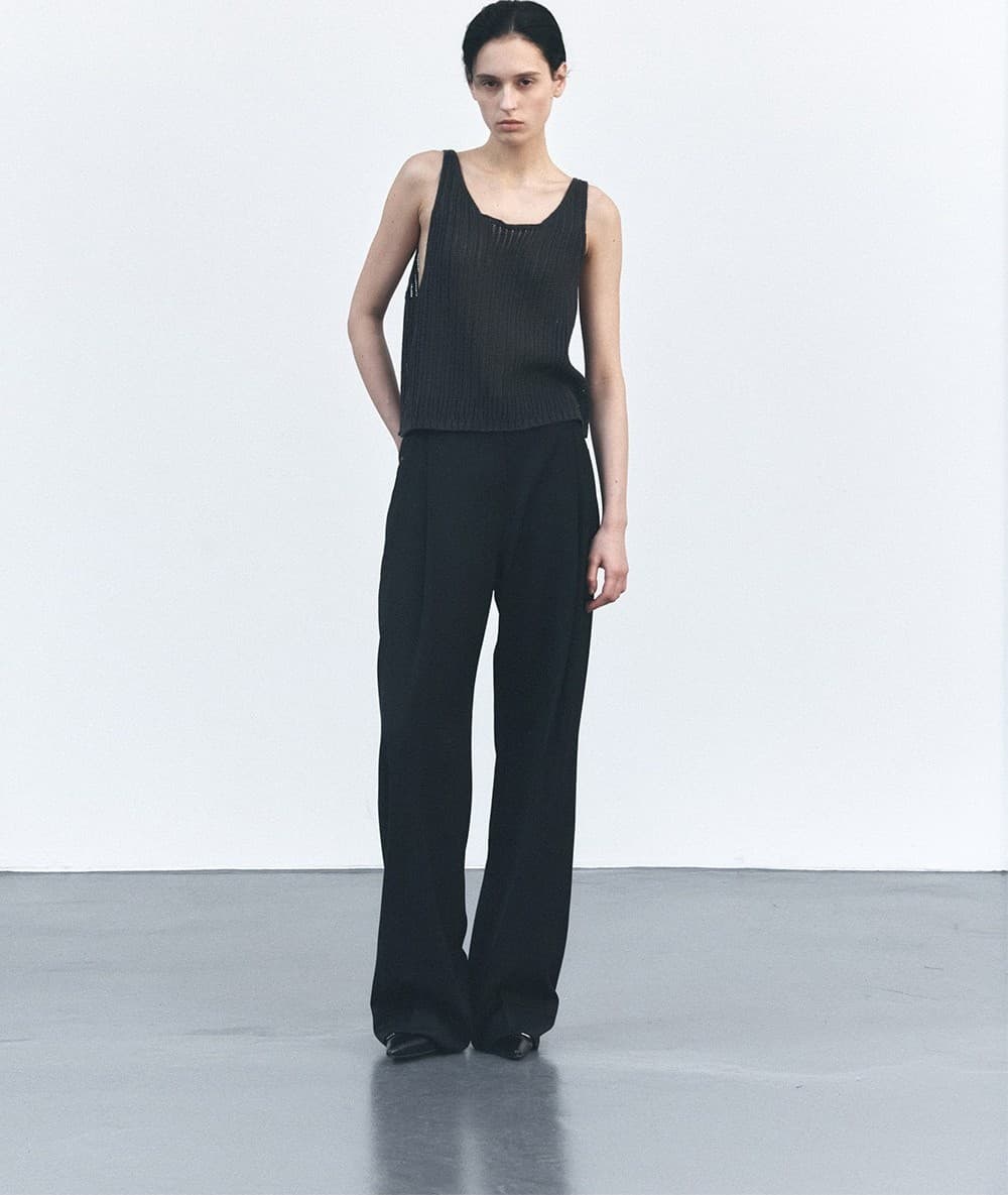 TVS WOOL DIVIDED WIDE PANTS_BLACK — vue 5