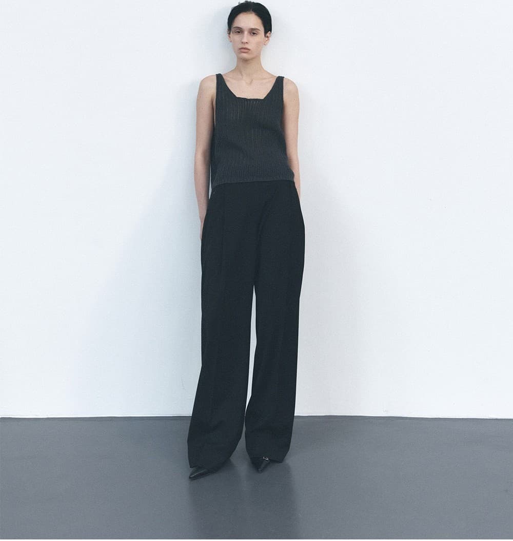 TVS WOOL DIVIDED WIDE PANTS_BLACK — vue 7