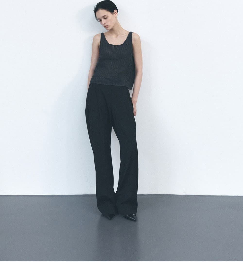 TVS WOOL DIVIDED WIDE PANTS_BLACK — vue 8
