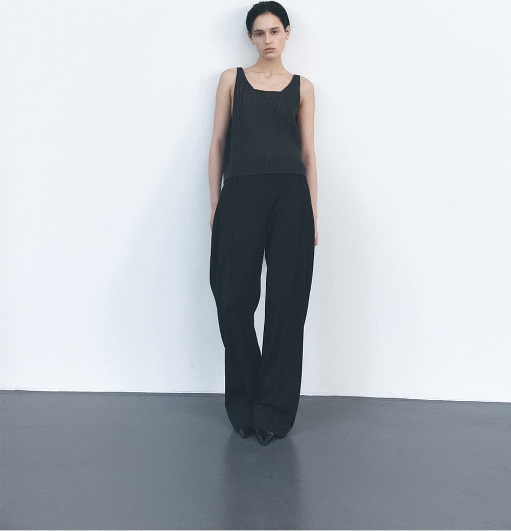 TVS WOOL DIVIDED WIDE PANTS_BLACK — vue 9