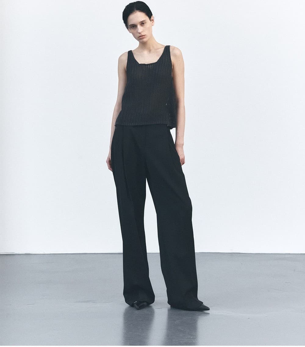 TVS WOOL DIVIDED WIDE PANTS_BLACK — vue 10