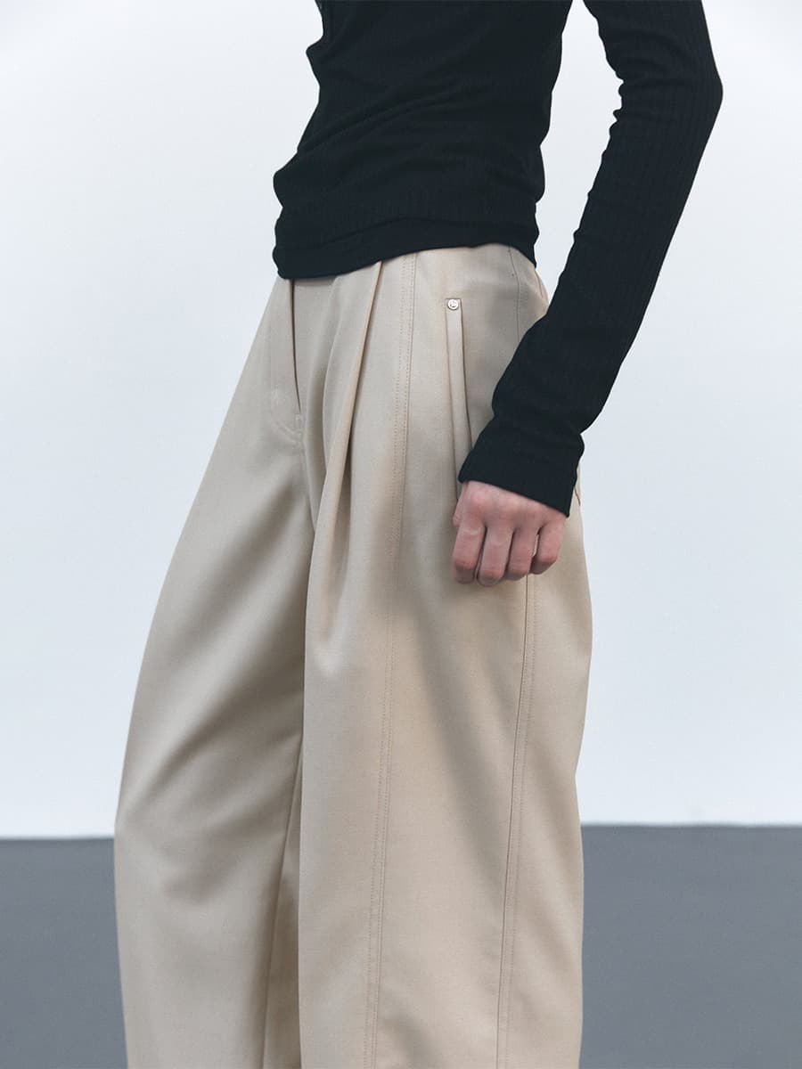 TVS WOOL DIVIDED WIDE PANTS_BEIGE — vue 3