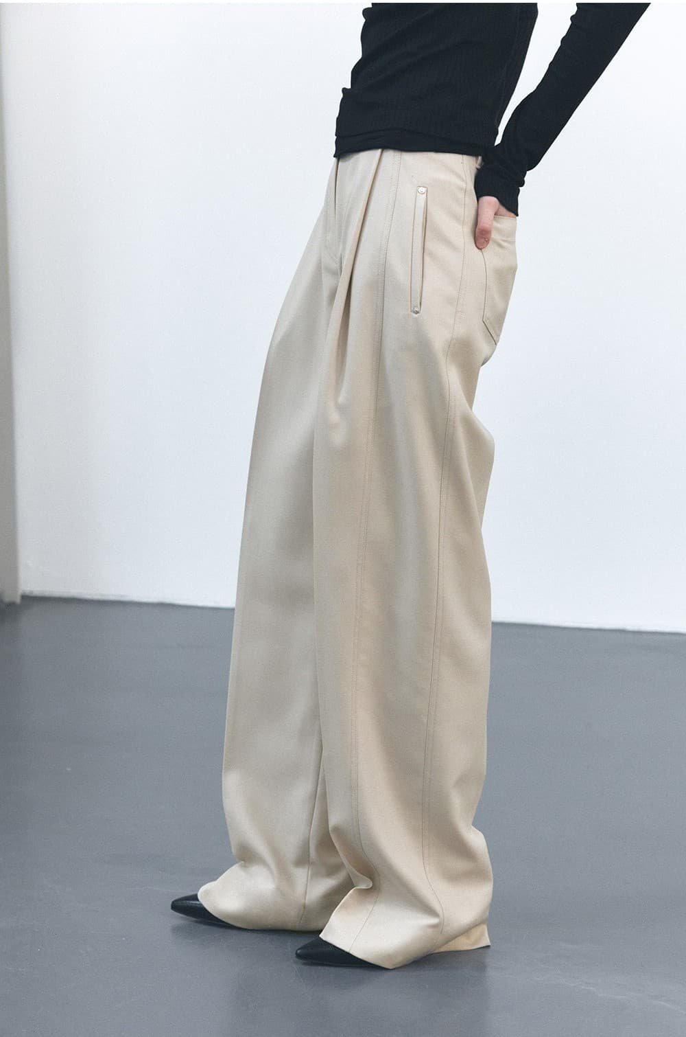 TVS WOOL DIVIDED WIDE PANTS_BEIGE — vue 11
