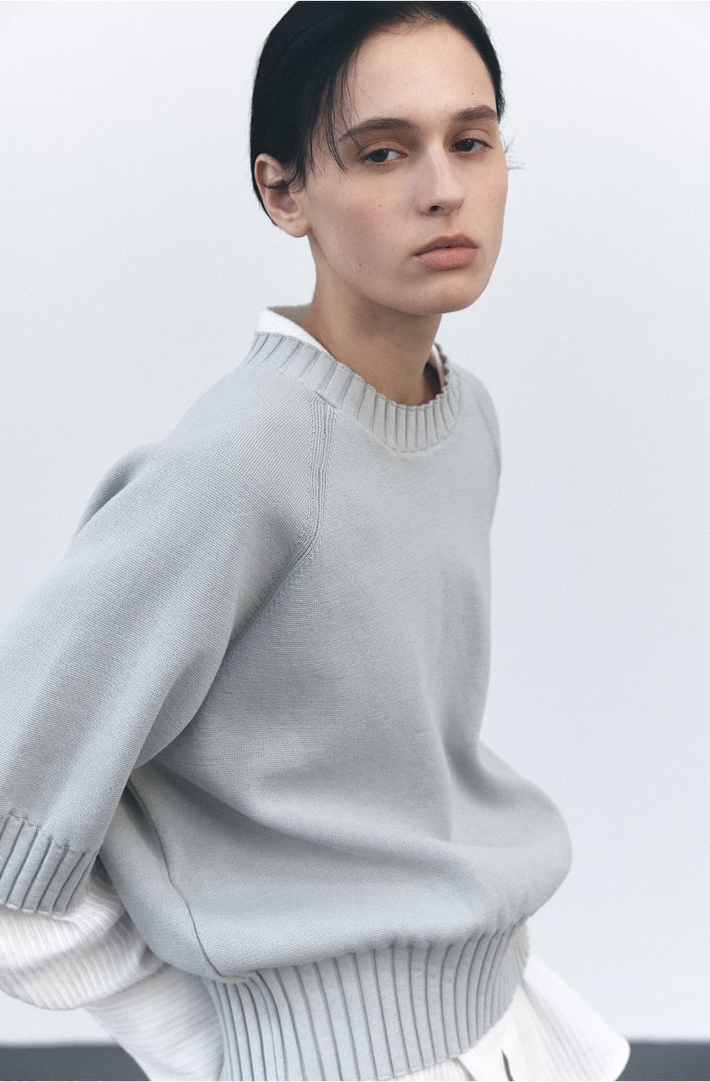 TVS COTTON ROUND NECK KNIT TOP_MINT — vue 8