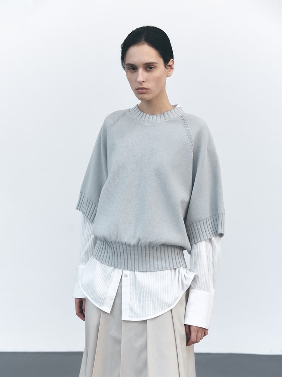 TVS COTTON ROUND NECK KNIT TOP_MINT — vue 1