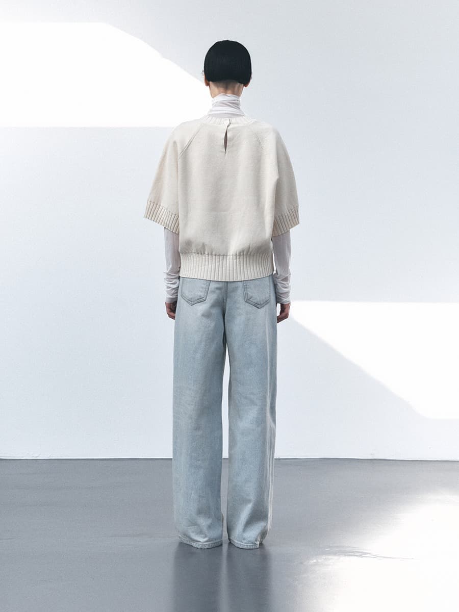 TVS COTTON ROUND NECK KNIT TOP_CREAM — vue 4
