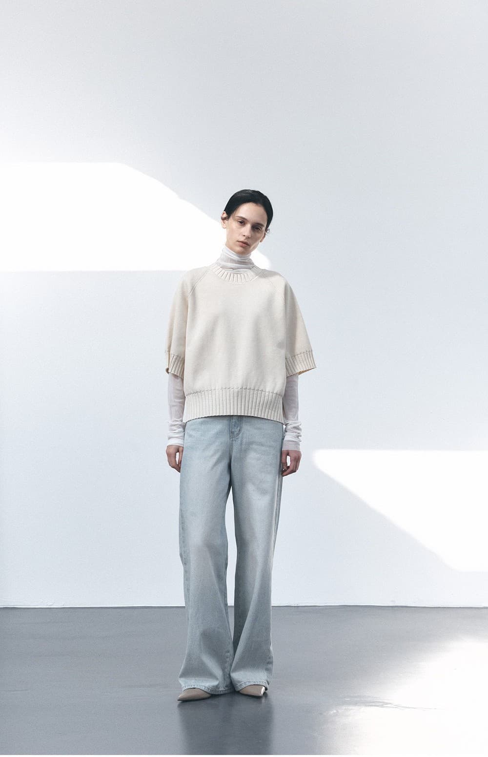 TVS COTTON ROUND NECK KNIT TOP_CREAM — vue 6