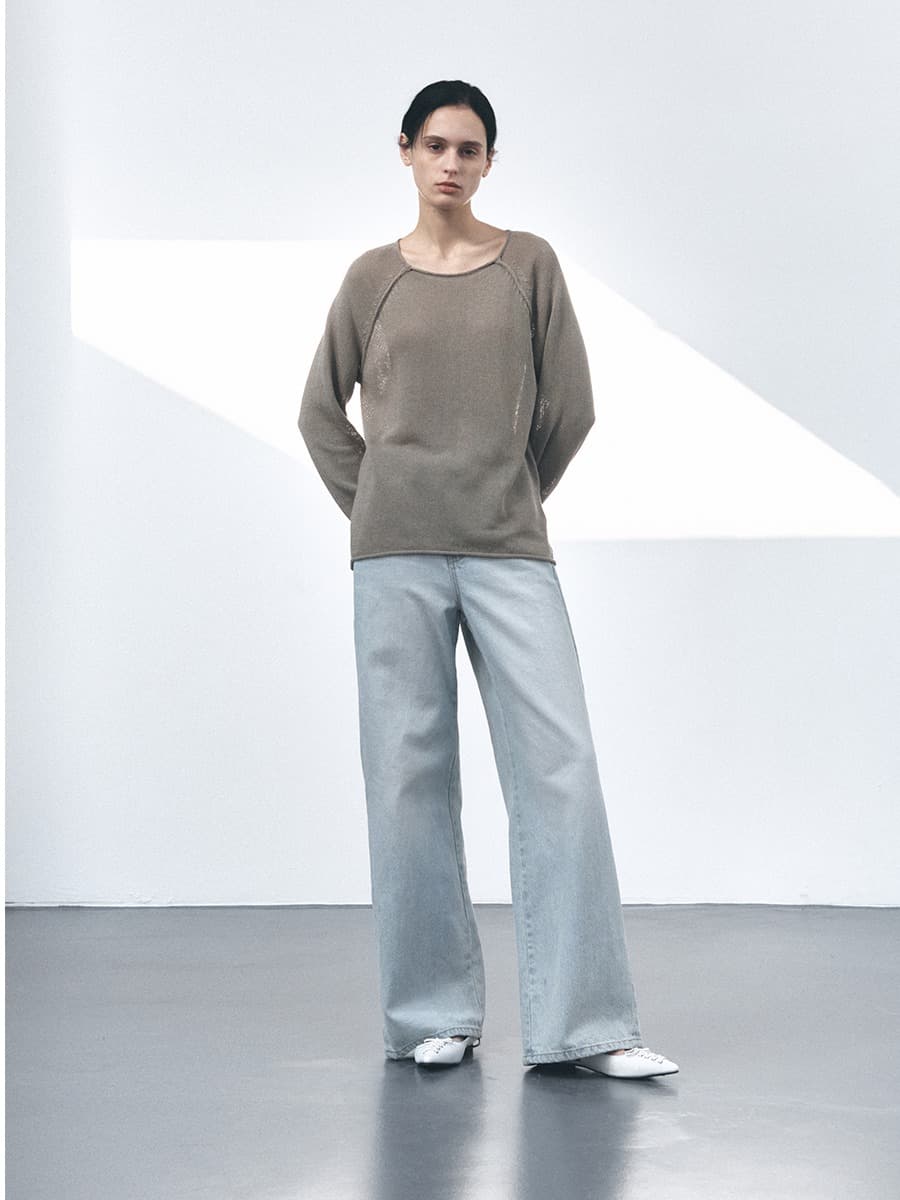 TVS LOOSE FIT KNIT TOP_KHAKI — vue 2