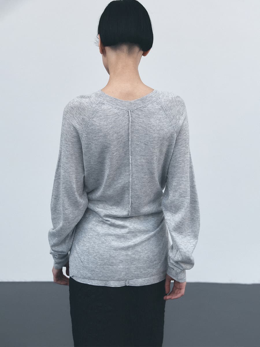 TVS TIE WRAP KNIT TOP_GREY — vue 4
