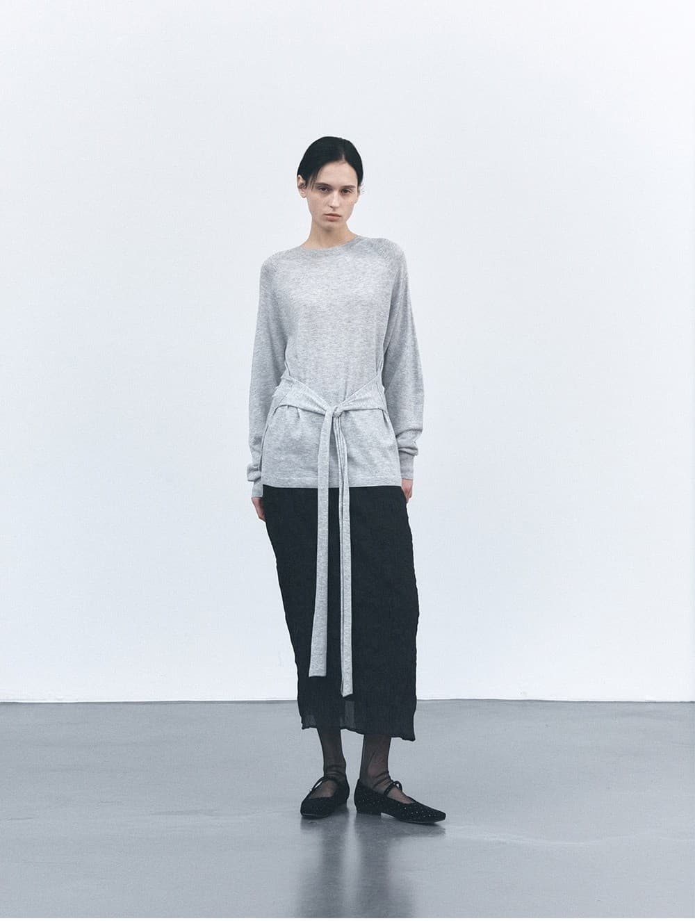 TVS TIE WRAP KNIT TOP_GREY — vue 5
