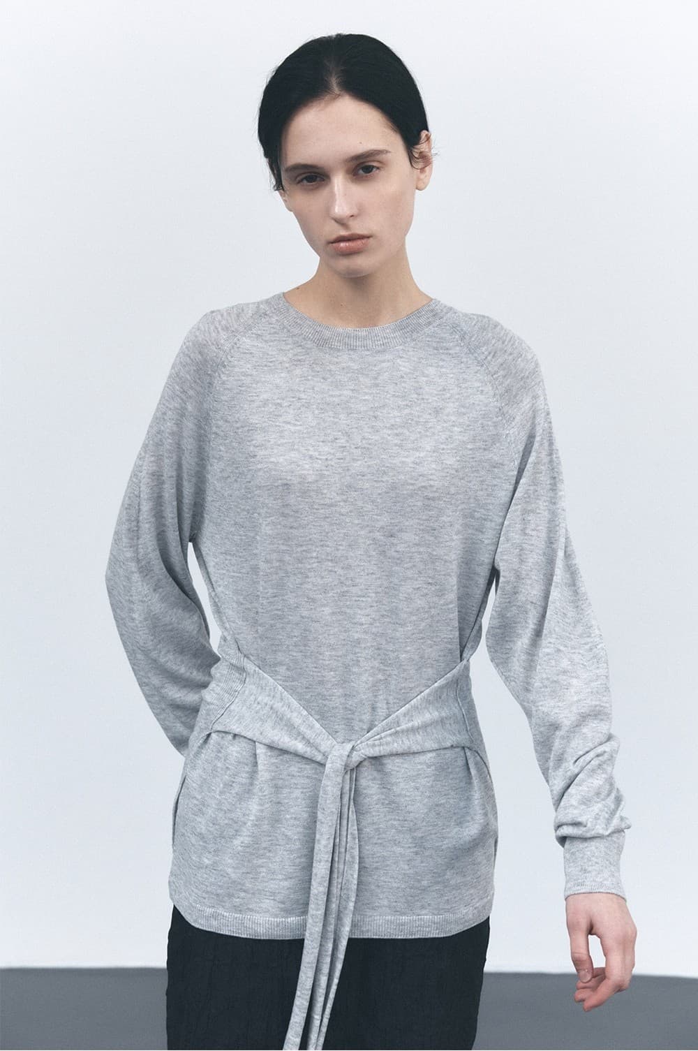 TVS TIE WRAP KNIT TOP_GREY — vue 6