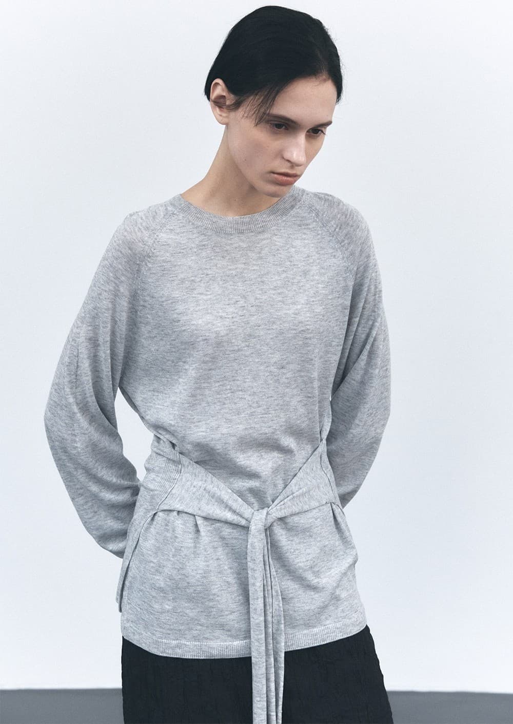 TVS TIE WRAP KNIT TOP_GREY — vue 8