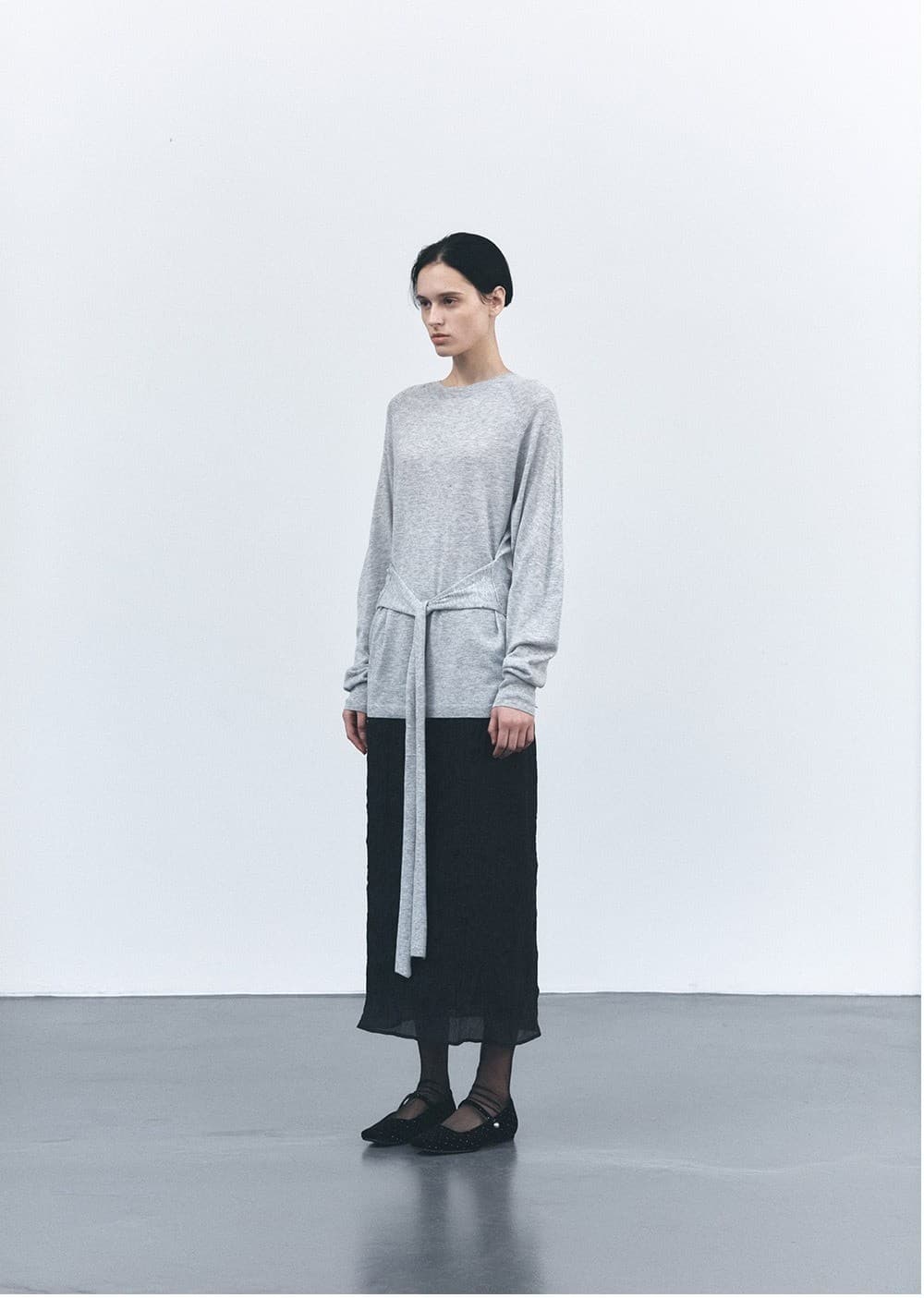 TVS TIE WRAP KNIT TOP_GREY — vue 11