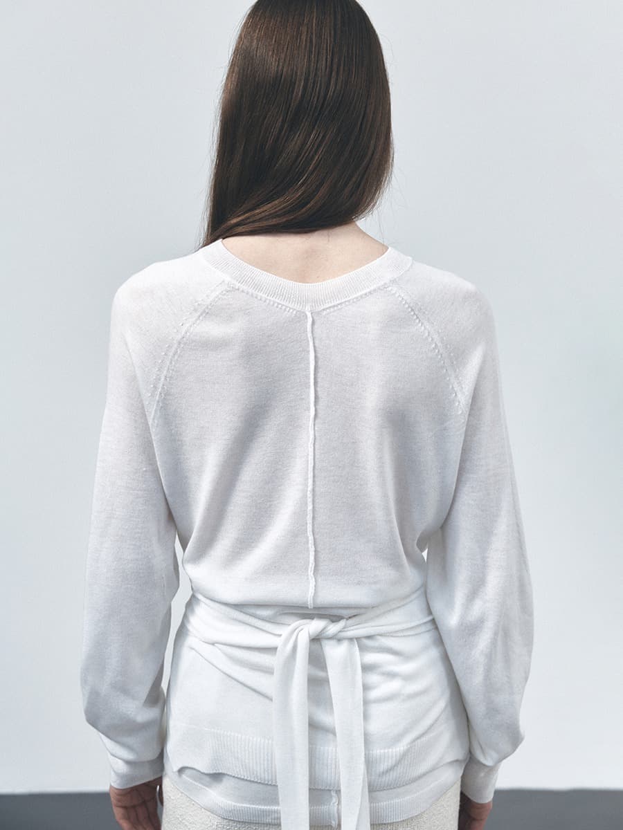 TVS TIE WRAP KNIT TOP_IVORY — vue 4