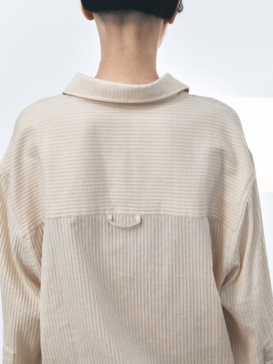 TVS COTTON STRIPE SHIRT_Y-BEIGE — vue 3