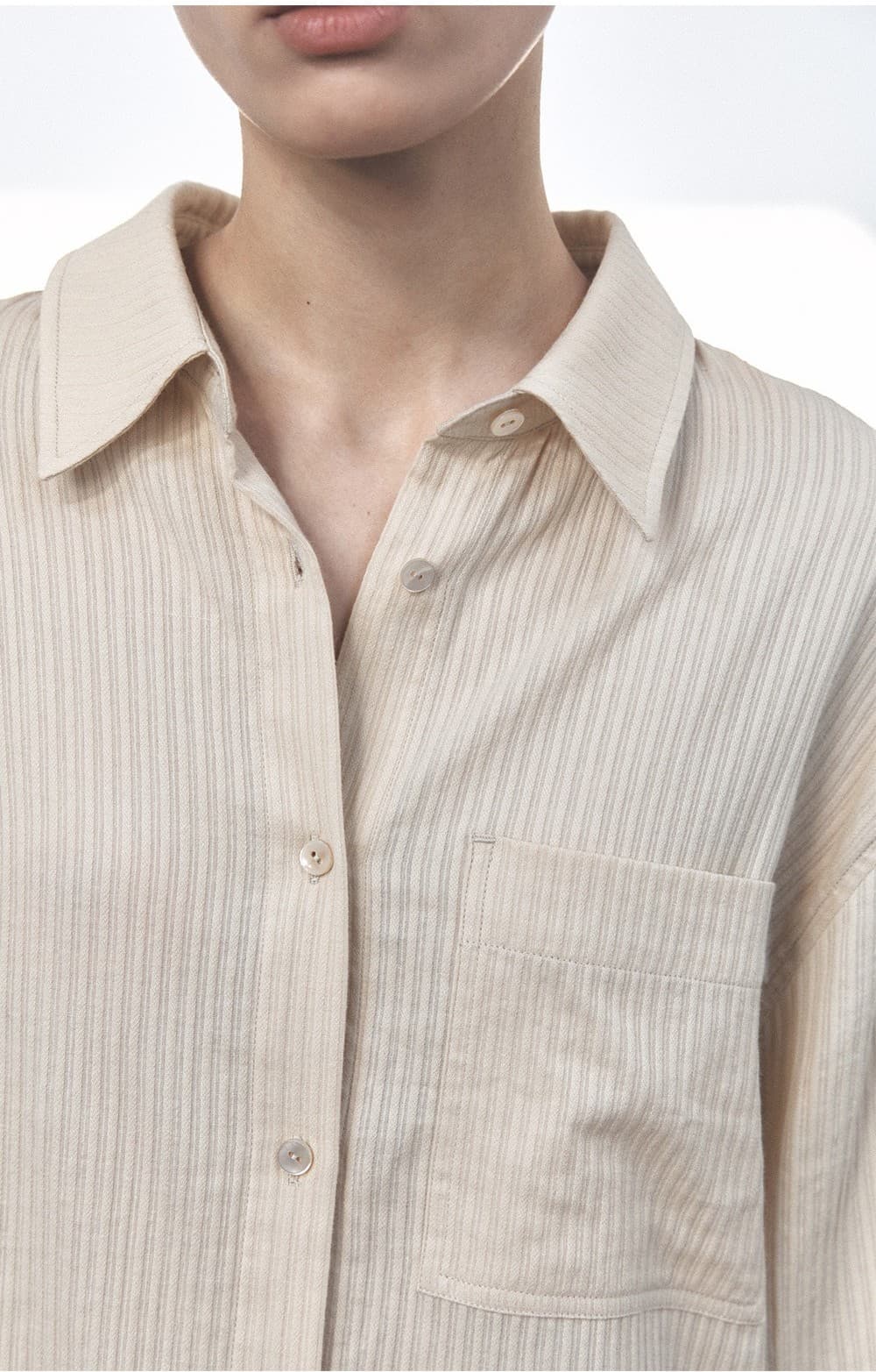 TVS COTTON STRIPE SHIRT_Y-BEIGE — vue 5