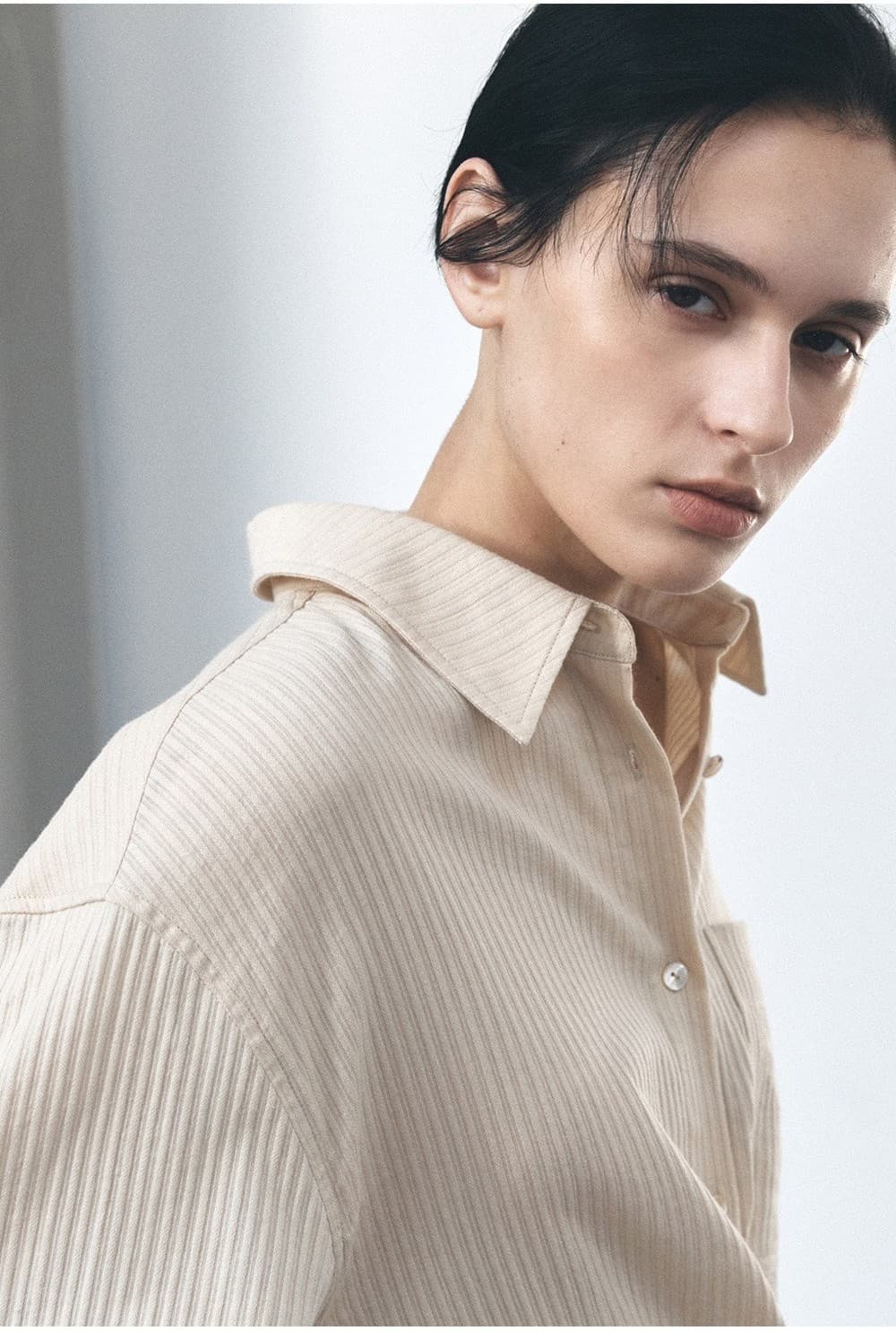 TVS COTTON STRIPE SHIRT_Y-BEIGE — vue 7