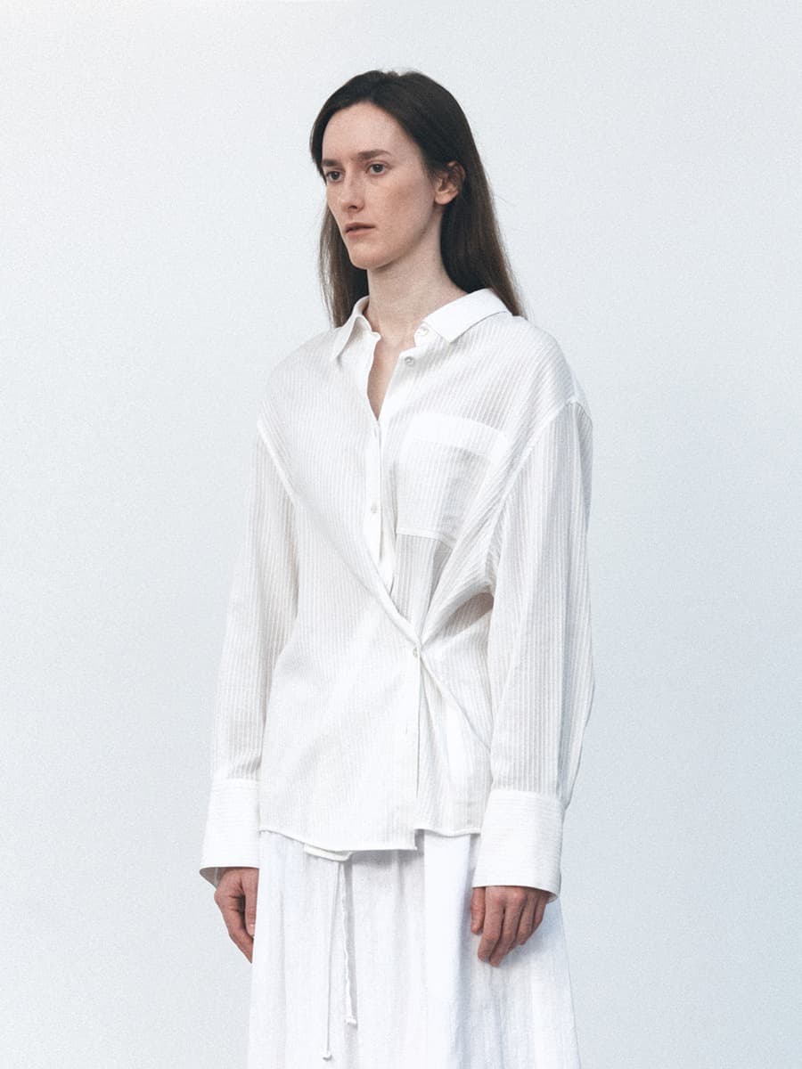 TVS COTTON STRIPE SHIRT_IVORY — vue 2