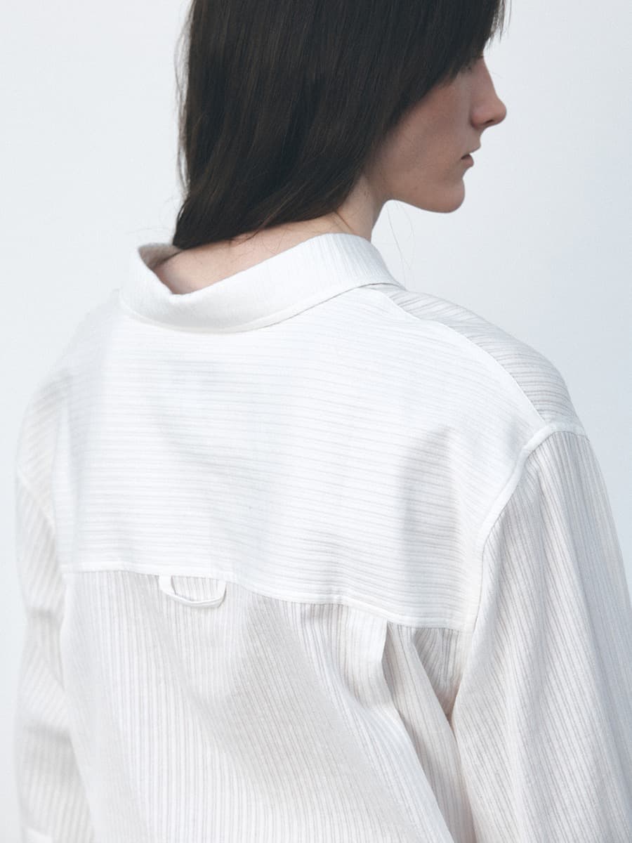 TVS COTTON STRIPE SHIRT_IVORY — vue 3