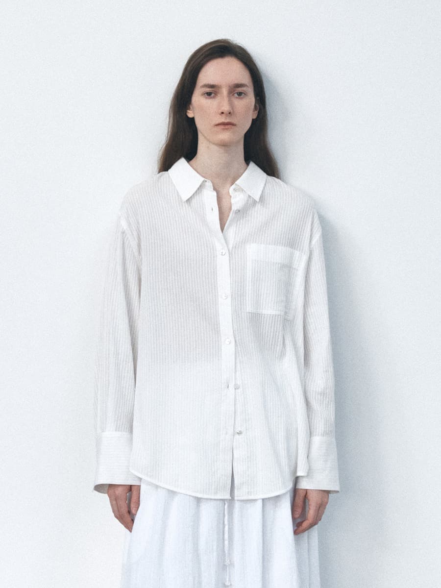 TVS COTTON STRIPE SHIRT_IVORY — vue 4