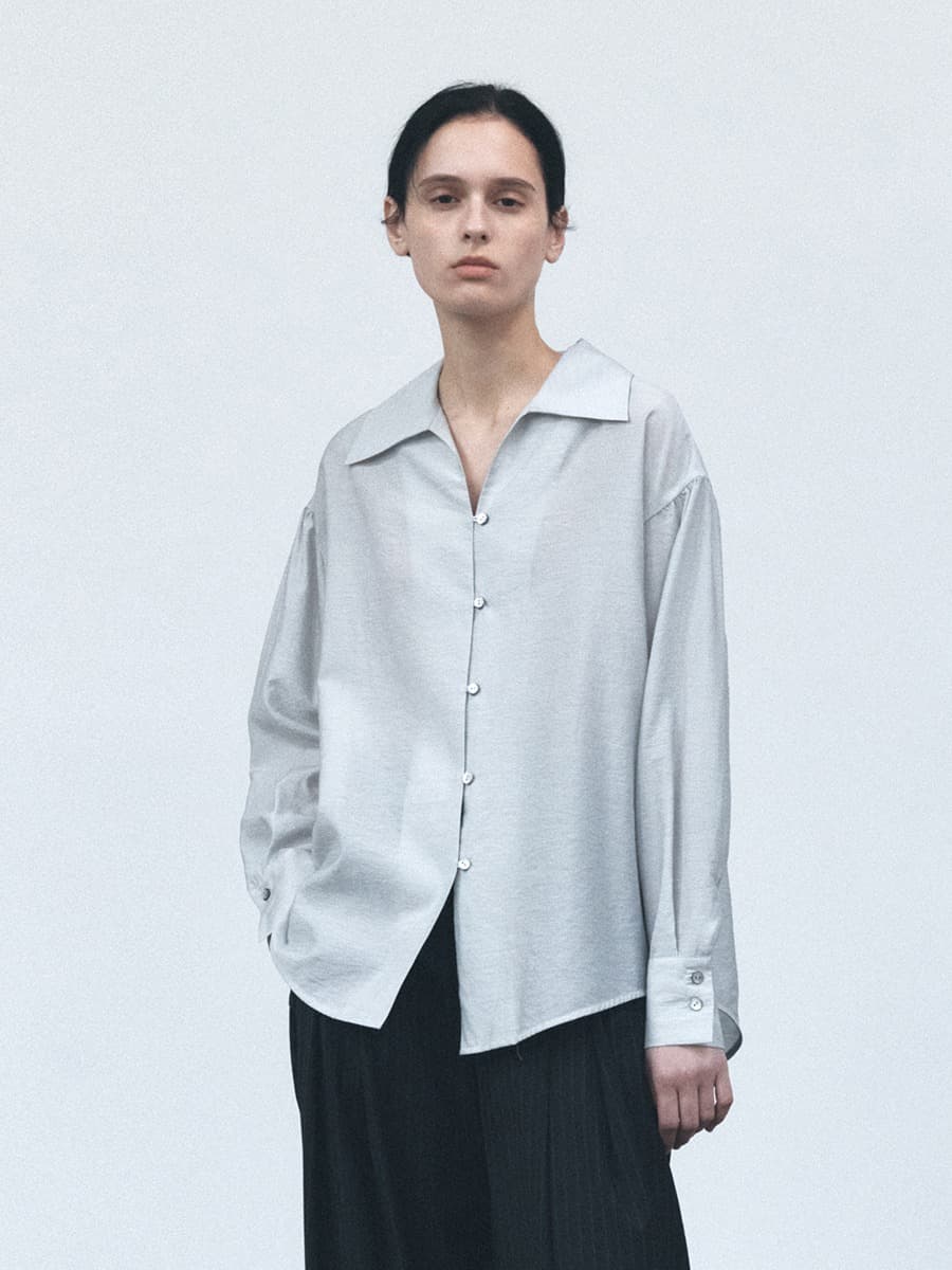 TVS SHEER COLLAR BLOUSE_MINT — vue 1