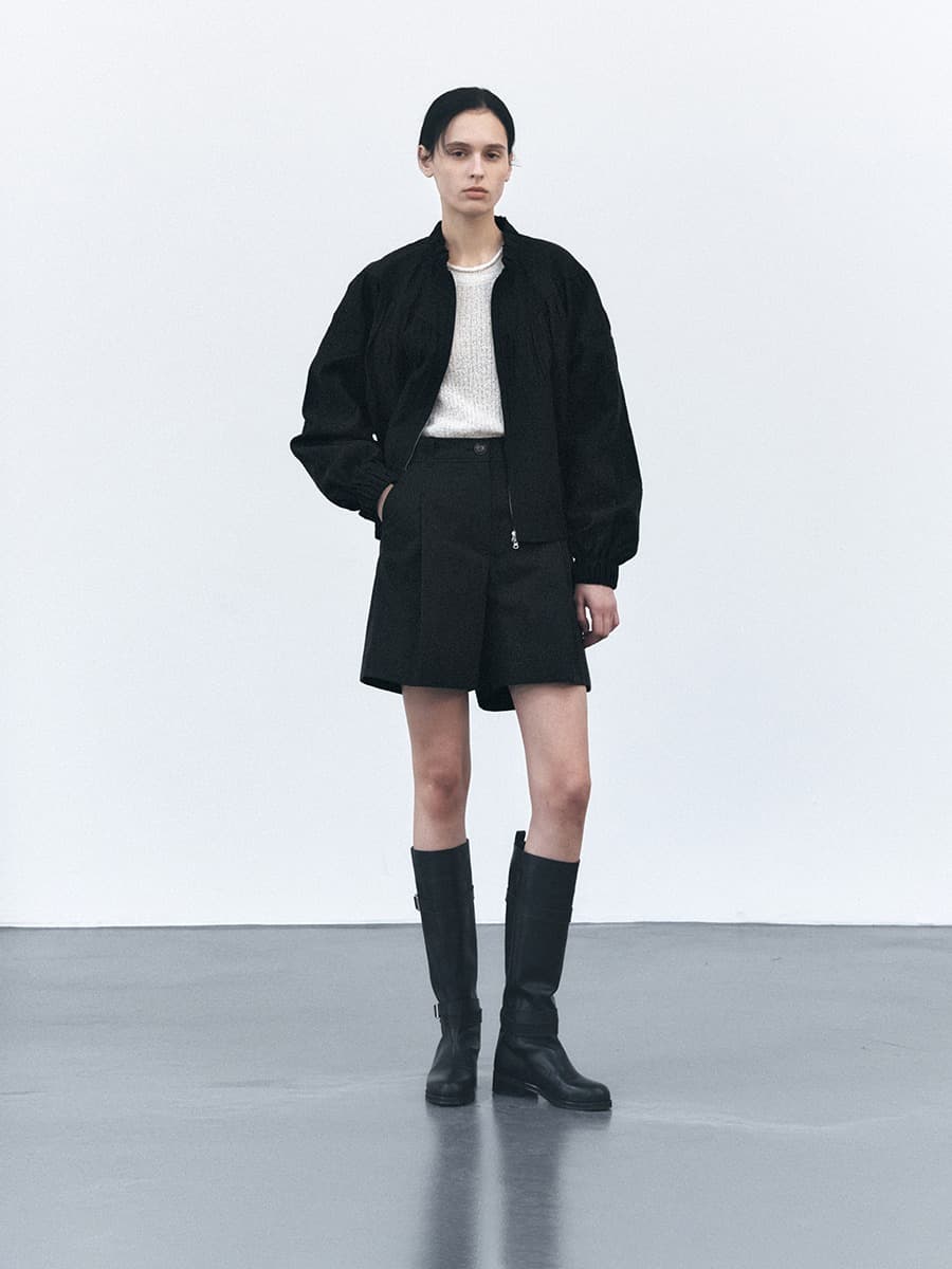 TVS SHIRRING BOMBER JUMPER_BLACK — vue 3