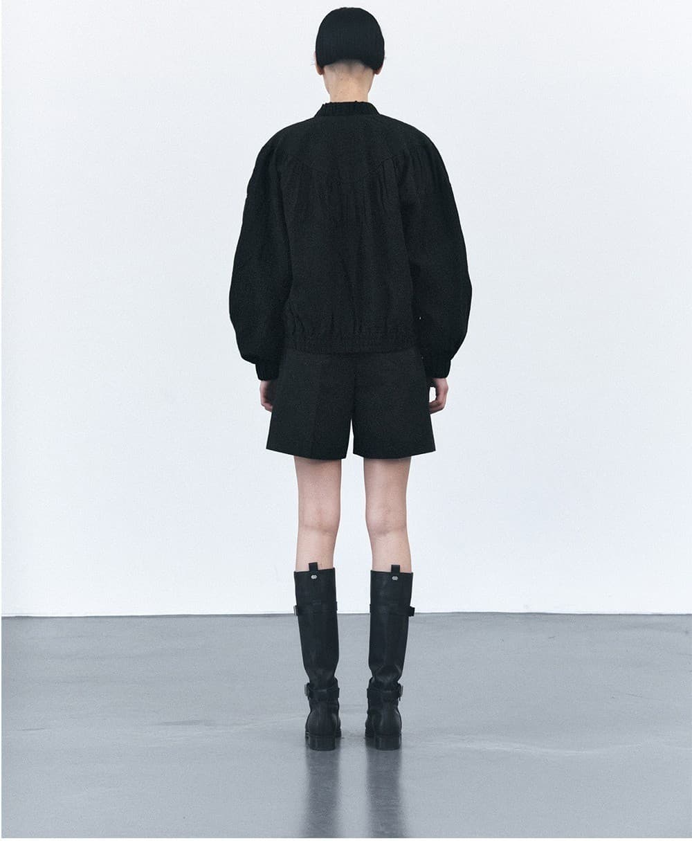 TVS SHIRRING BOMBER JUMPER_BLACK — vue 8