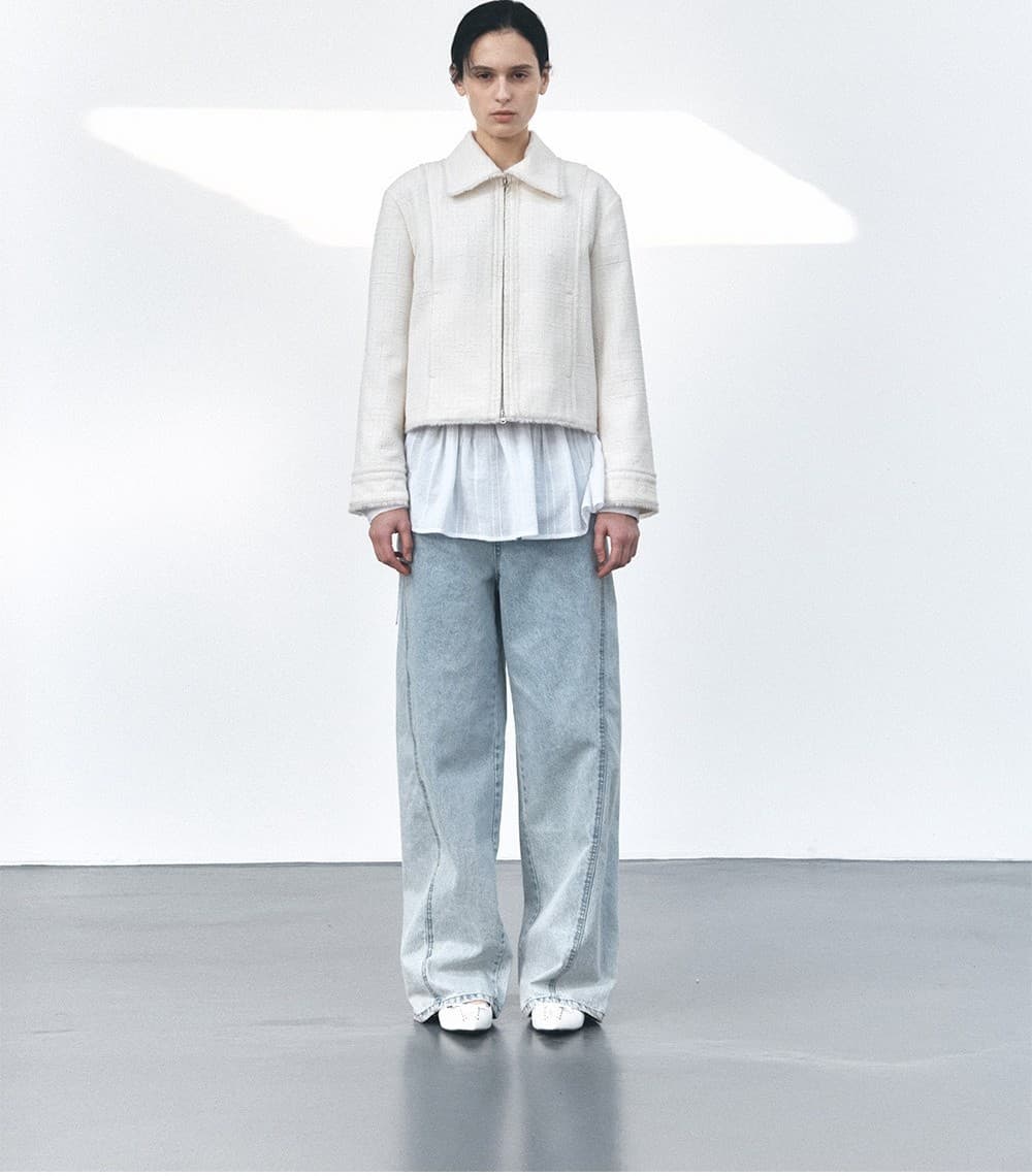 TVS FRINGE COLLAR TWEED JACKET_IVORY — vue 5