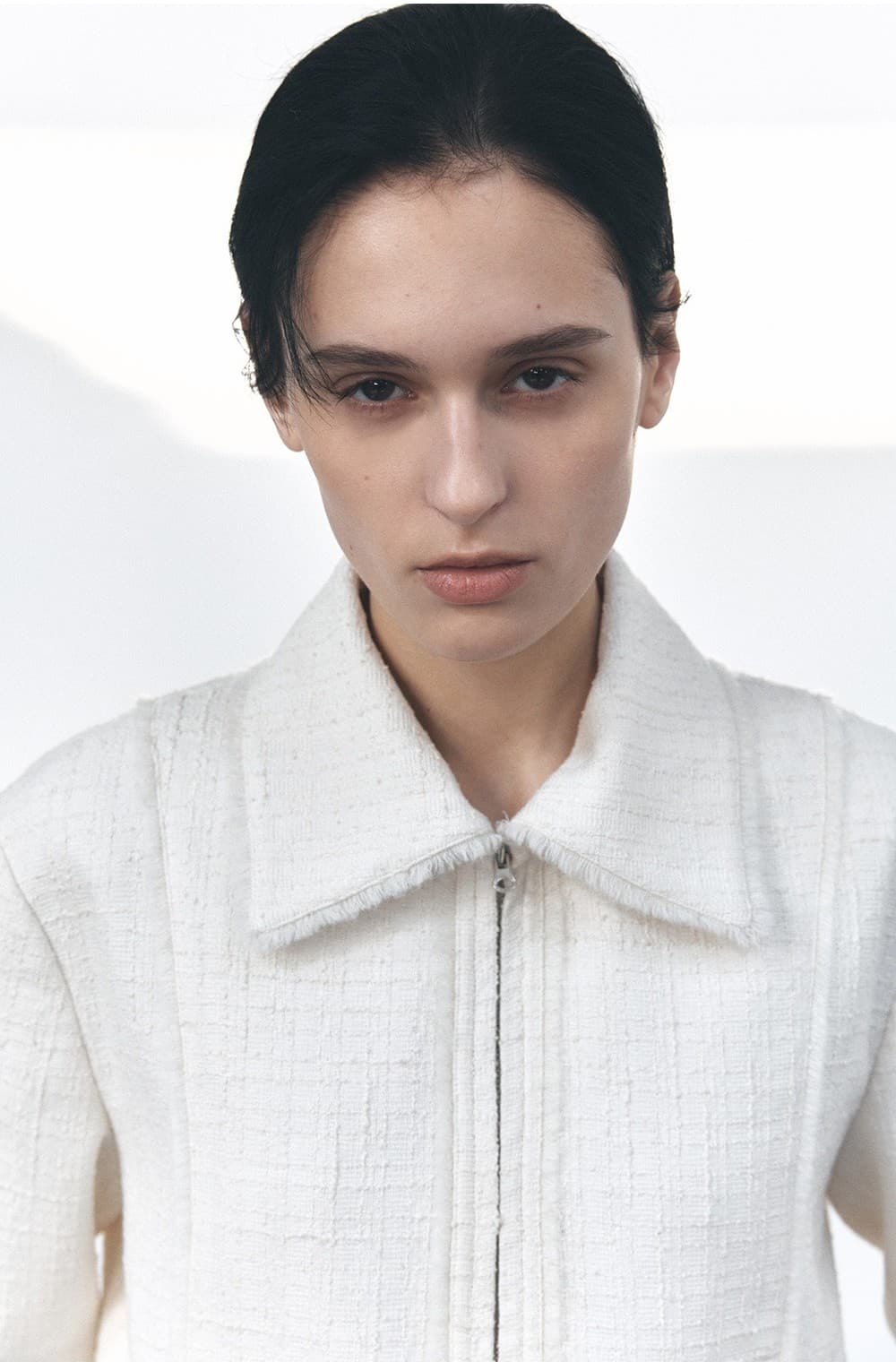 TVS FRINGE COLLAR TWEED JACKET_IVORY — vue 10