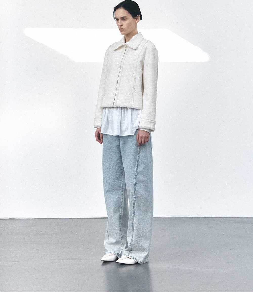 TVS FRINGE COLLAR TWEED JACKET_IVORY — vue 11