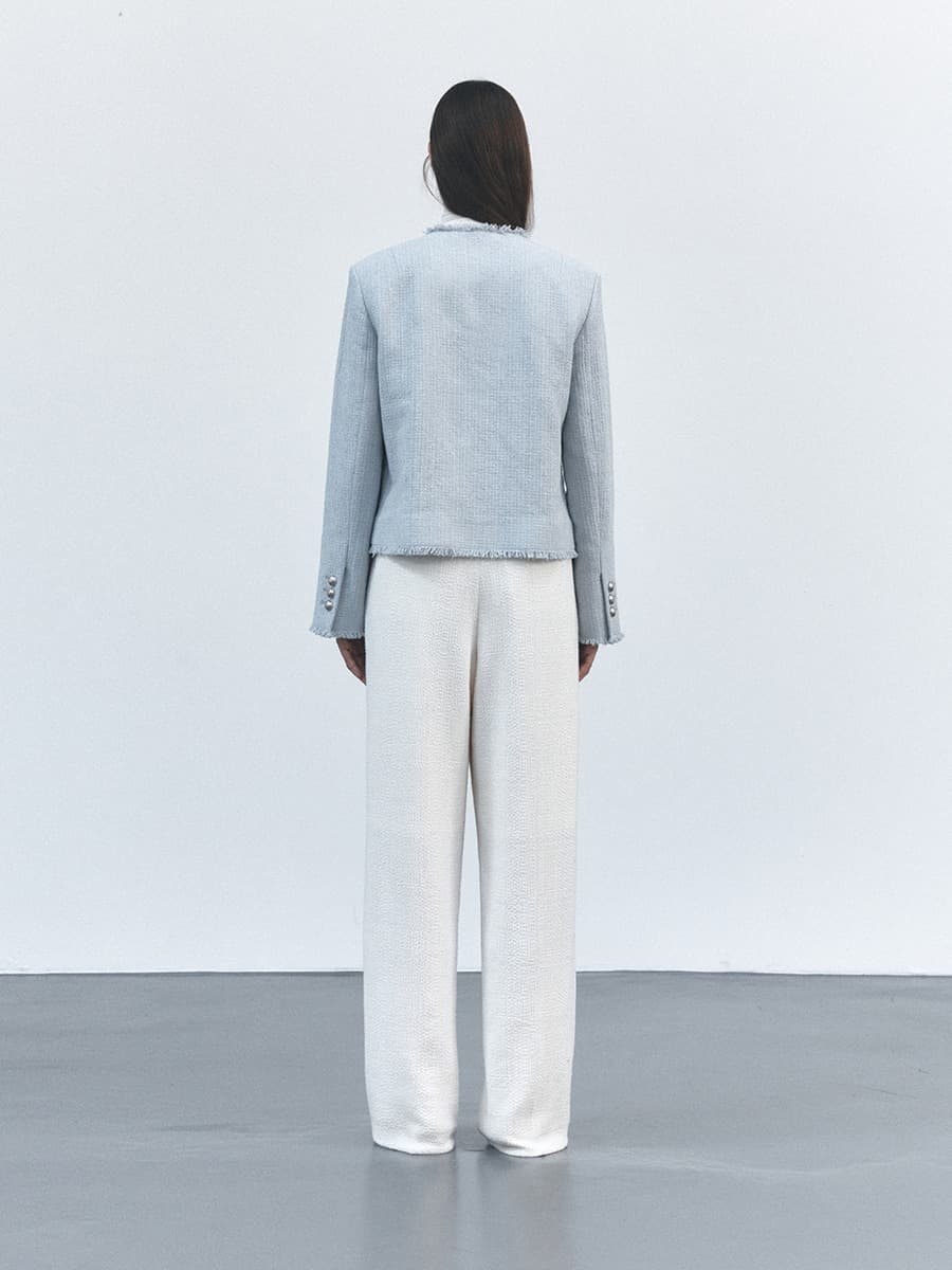 TVS FRINGE TWEED JACKET_SKY — vue 4