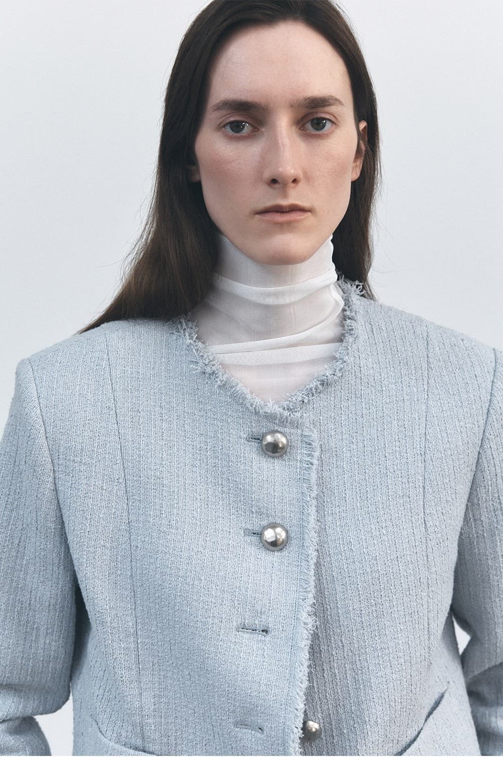 TVS FRINGE TWEED JACKET_SKY — vue 11