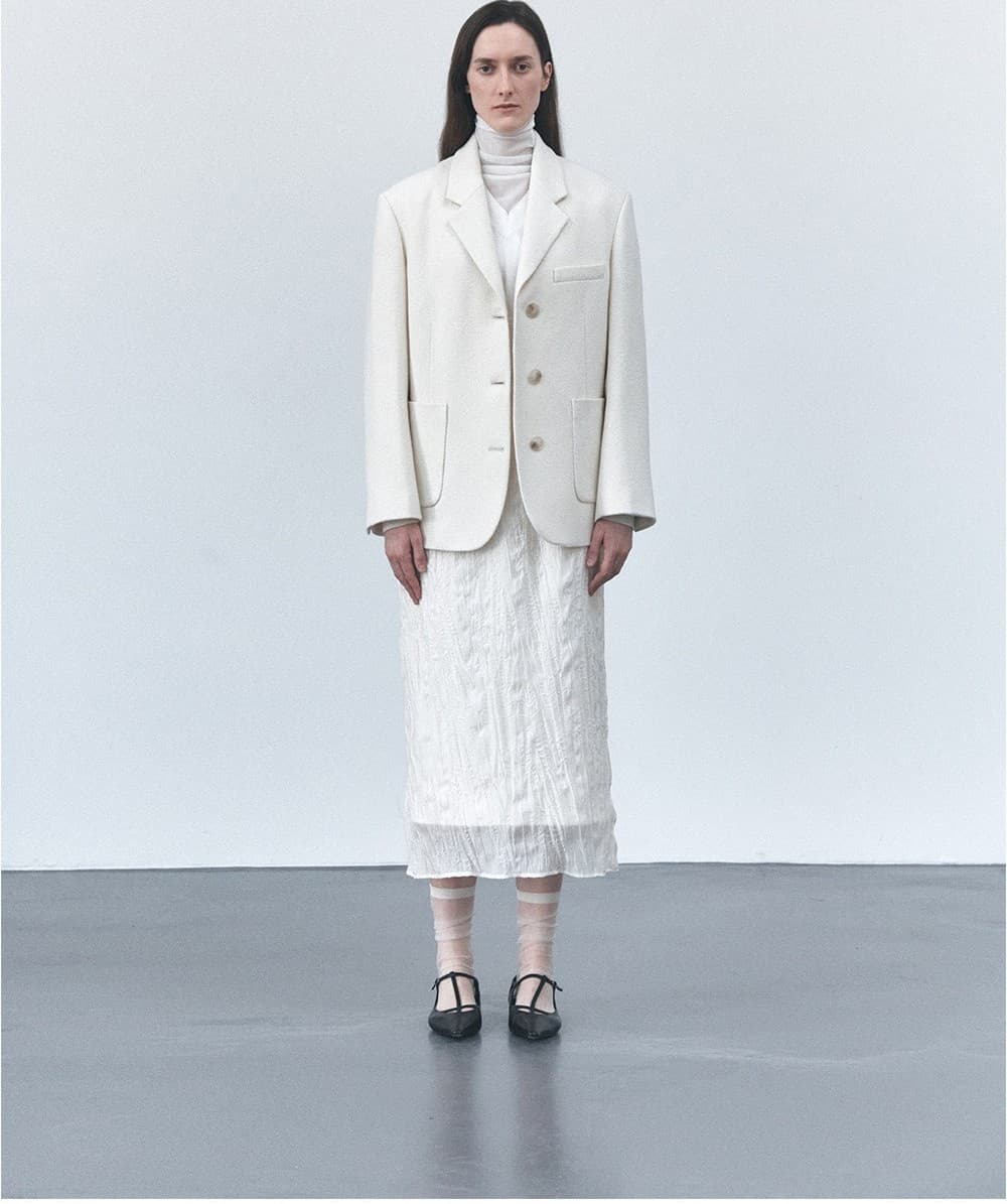 TVS OVERFIT BOUCLE 3-BUTTON BLAZER_IVORY — vue 6