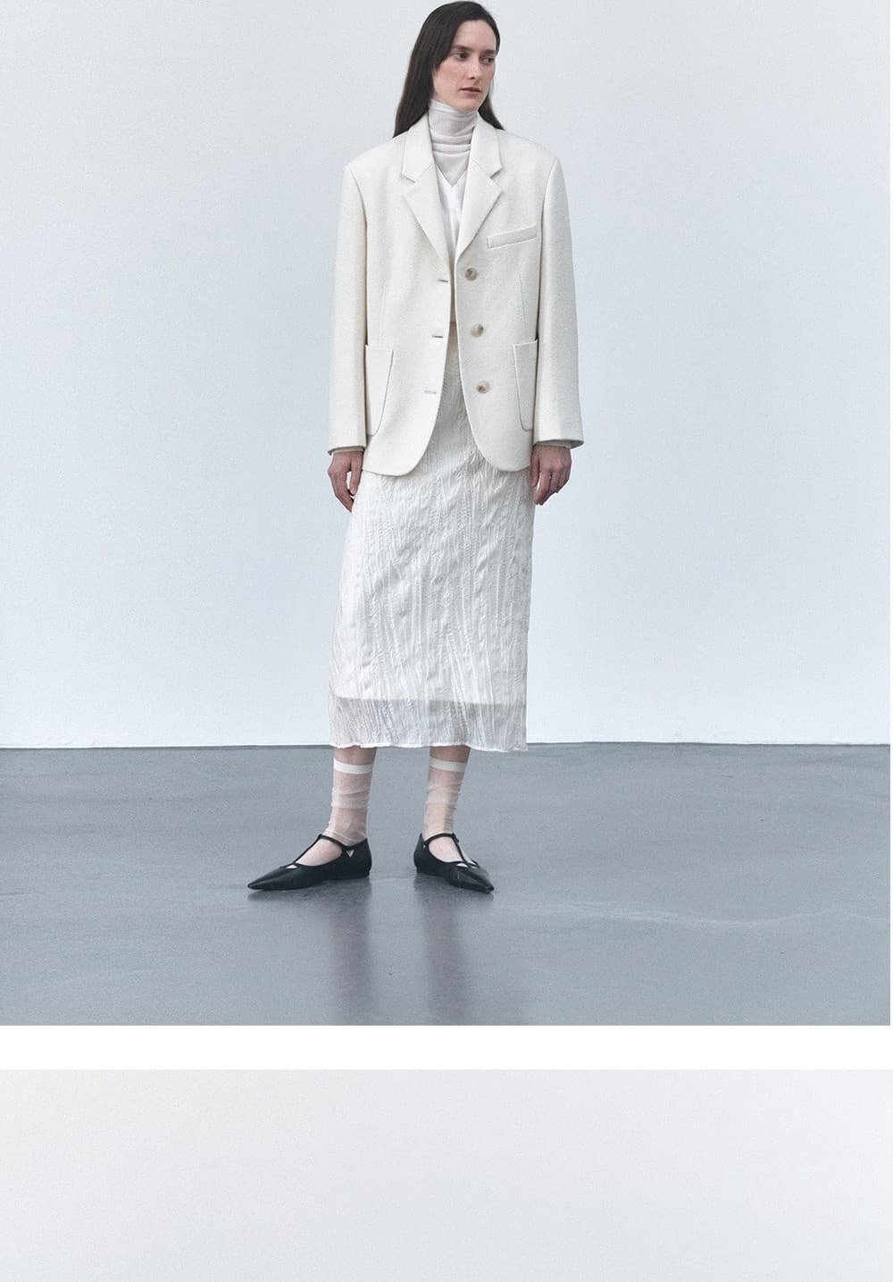 TVS OVERFIT BOUCLE 3-BUTTON BLAZER_IVORY — vue 9